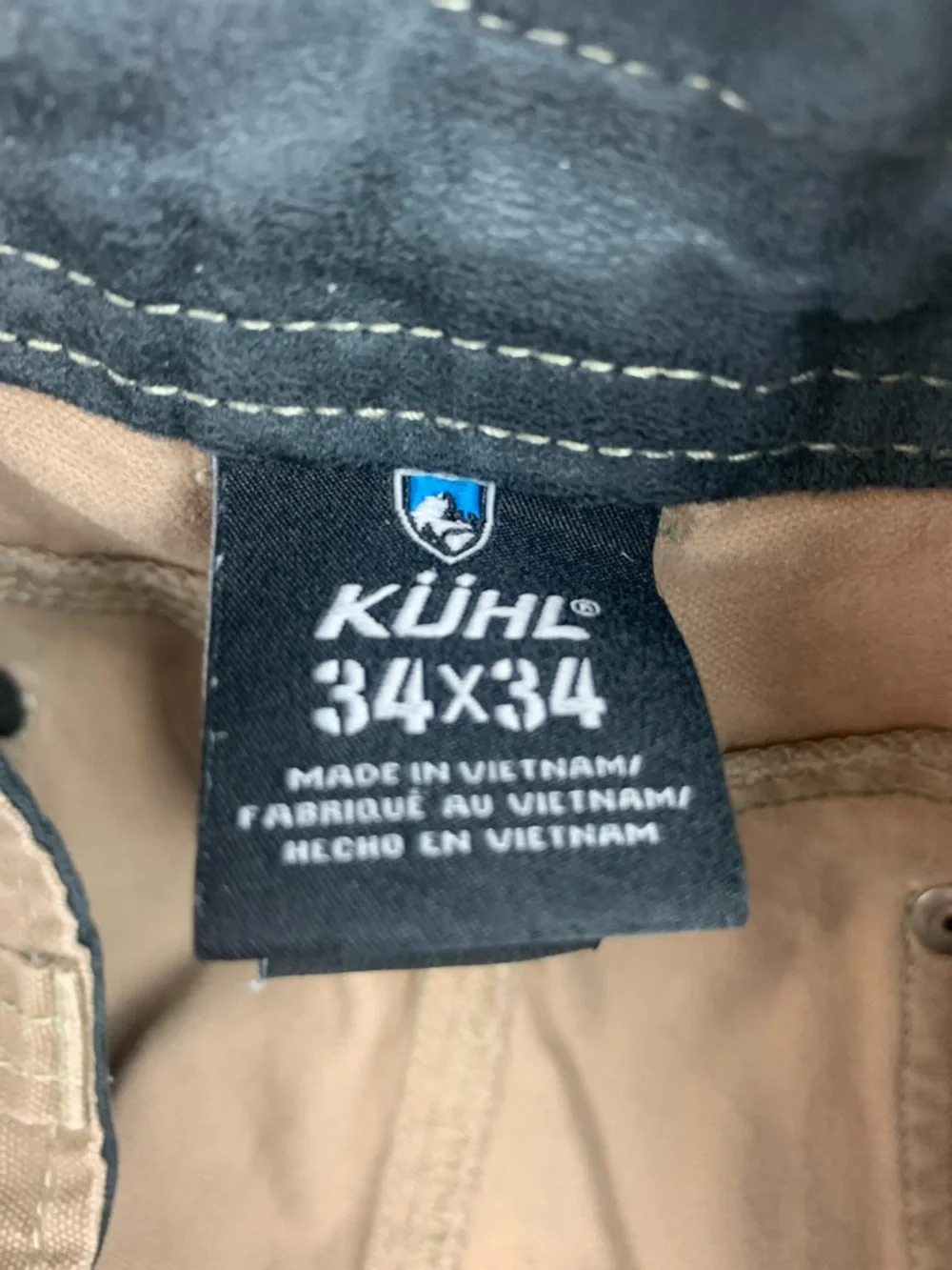 Kuhl Kanvus Jean Brown Pants Mens 34 stretch Born in the mountains Tapered